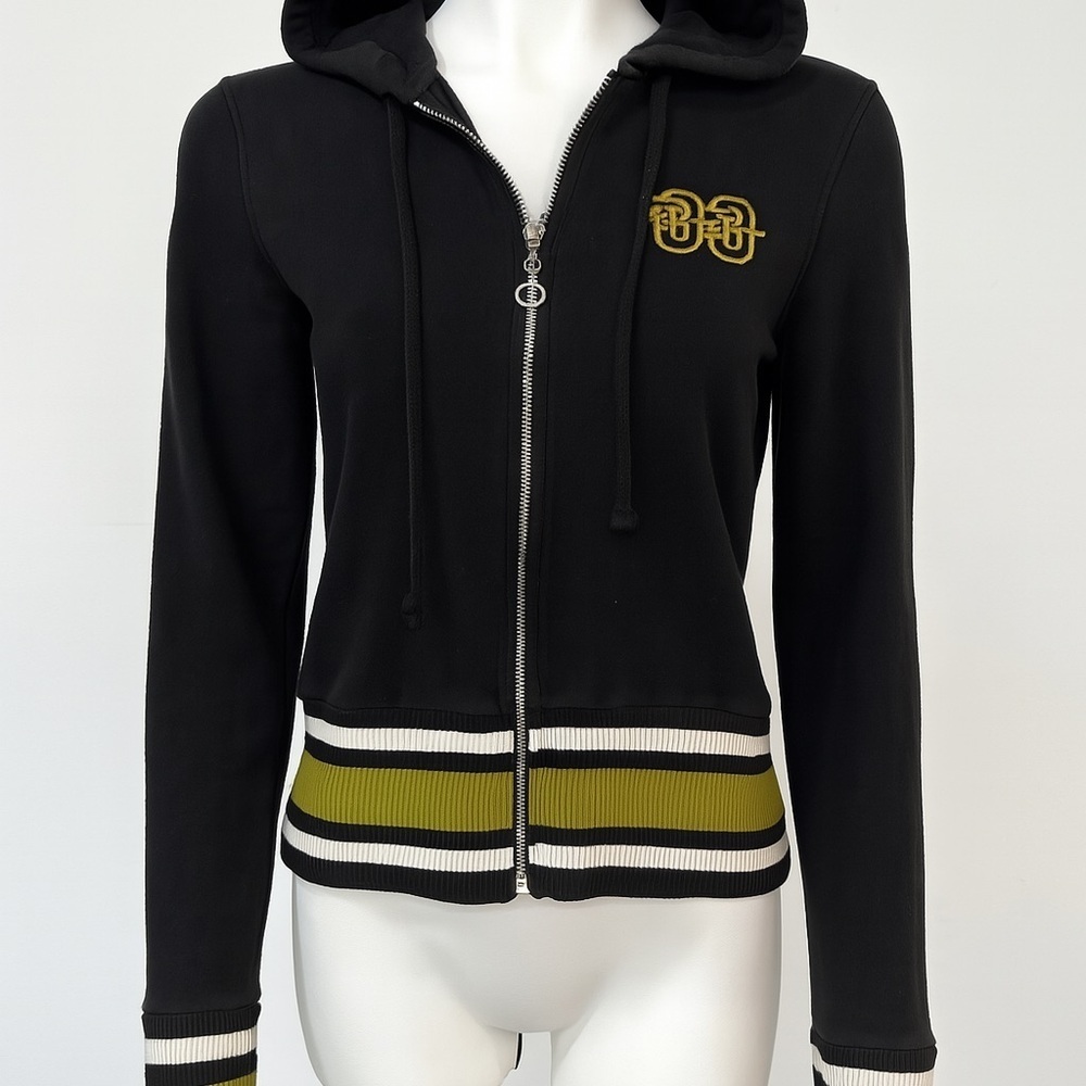 Y2K Harley-Davidson Zip Hoodie Jacket Black M Rhinestones Bikercore Punk Prep